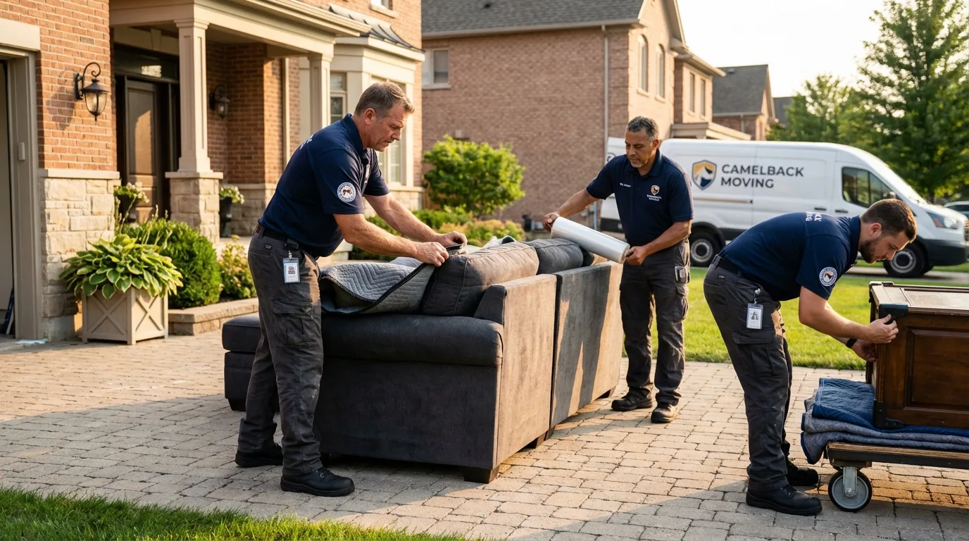 Large estate moving crew wrapping furniture in Wheelersburg, OH