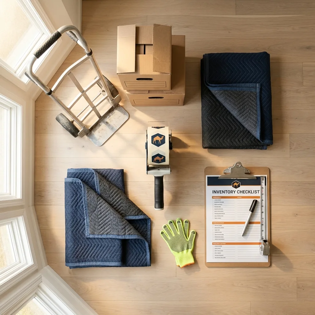 Professional moving supplies and packing materials layout for Wheelersburg residential relocations