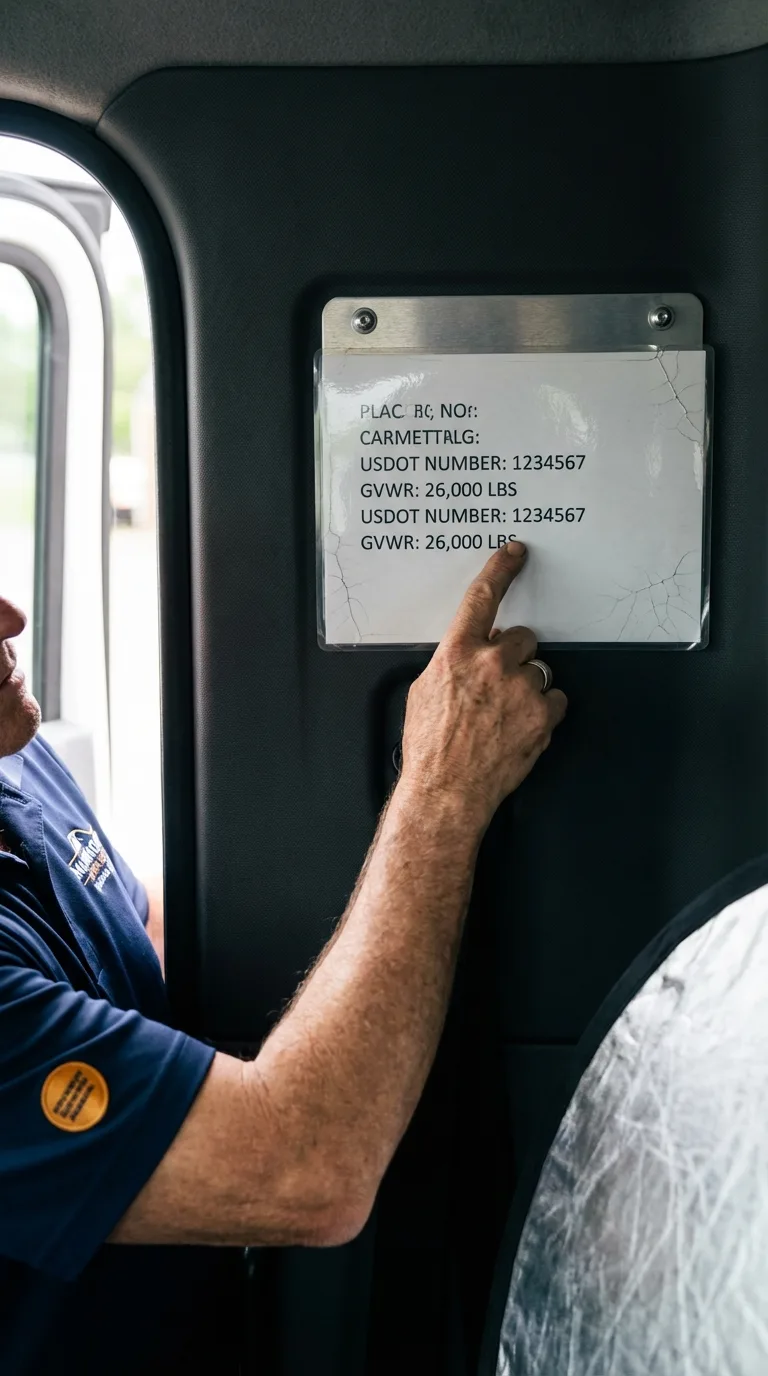 USDOT licensing placard verification in Wheelersburg